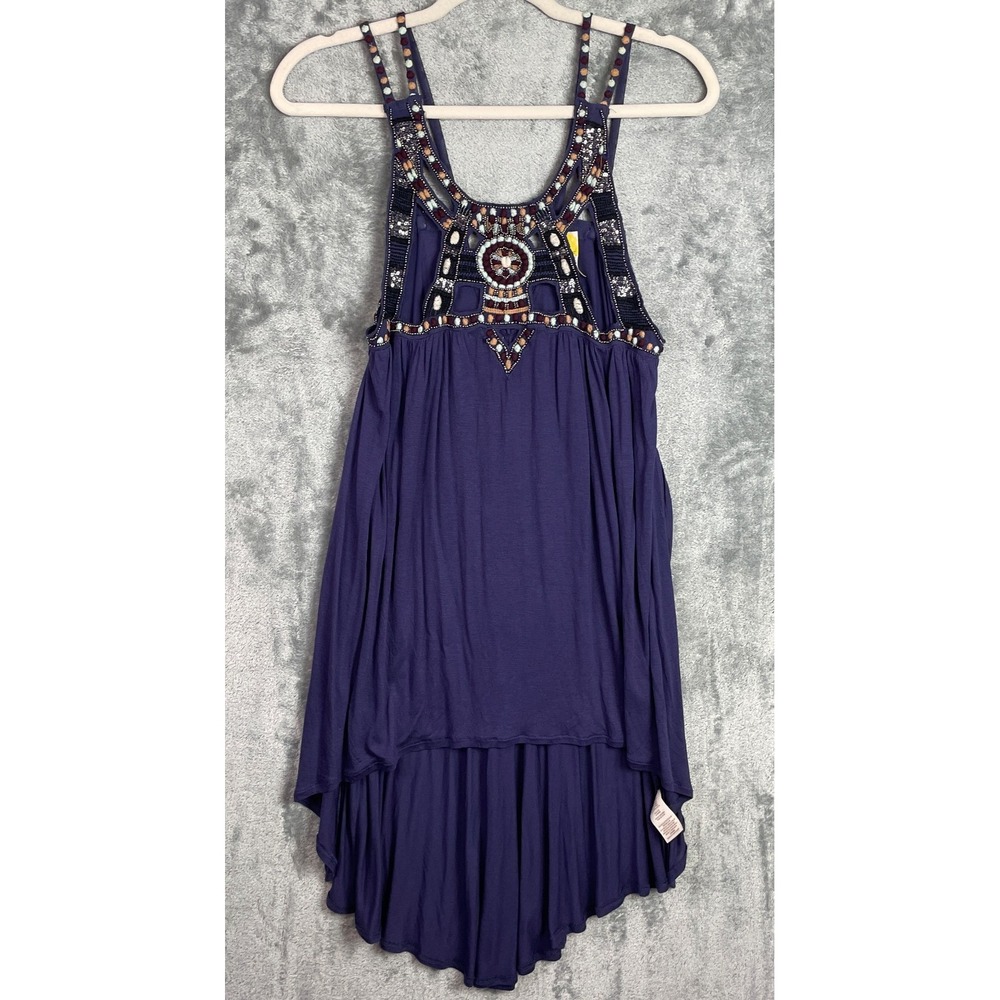 Free People Tunic Top Size Small Purple Side Tie Indiesleeze Fairygrunge‎ Hippie